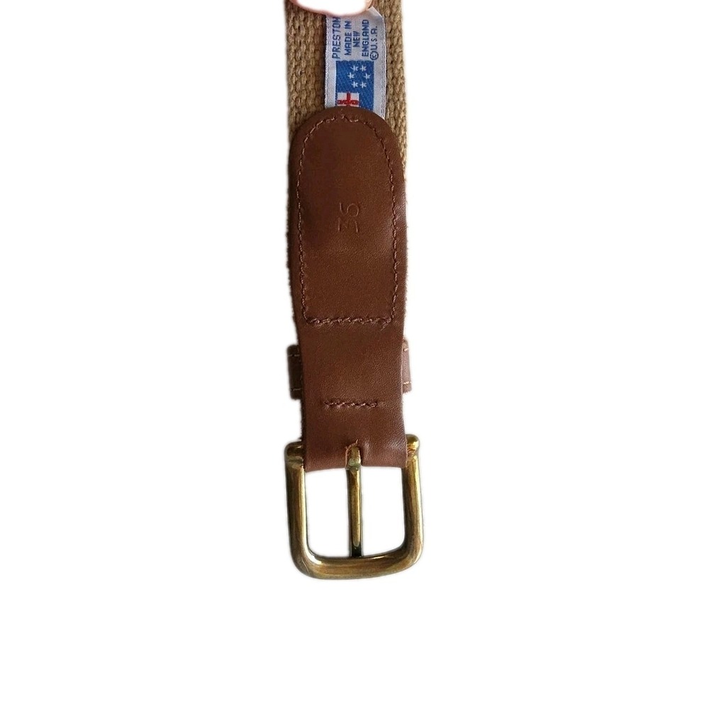 Preston Lacrosse Belt Size 36 Blue Made In USA Preppy EUC Brass